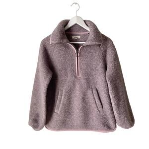 Madewell Mauve Recycled Polartec Fleece Pullover Jacket Size XS